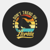 Don't Tread On Florida Alligator Ronde Sticker (Voorkant)