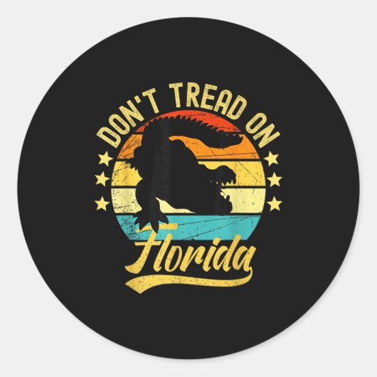 Don't Tread On Florida Alligator  Ronde Sticker (Voorkant)