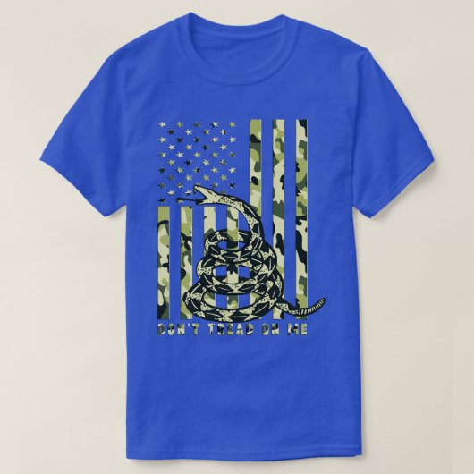 Dont Tread on Me Camo American Flag T-shirt (Design voorkant)