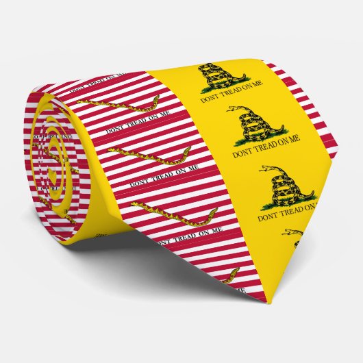 Dont Tread On Me - Gadsden & Navy Jack Flags Stropdas (Opgerold)