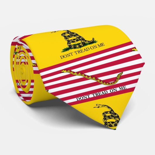 Dont Tread on Me - Navy Jack & Gadsden Flags Stropdas (Opgerold)