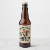 Don't Tread On Me Squirrel Liberty Justice beroemd Bier Etiket (Voorkant)