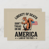 Don't Tread On Me Squirrel Liberty Justice beroemd Briefkaart (Voorkant / Achterkant)