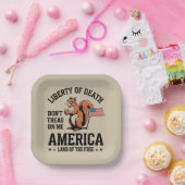 Don't Tread On Me Squirrel Liberty Justice beroemd Papieren Bordje (Feest)