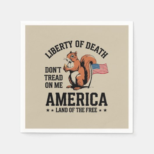 Don't Tread On Me Squirrel Liberty Justice beroemd Servet (Voorkant)