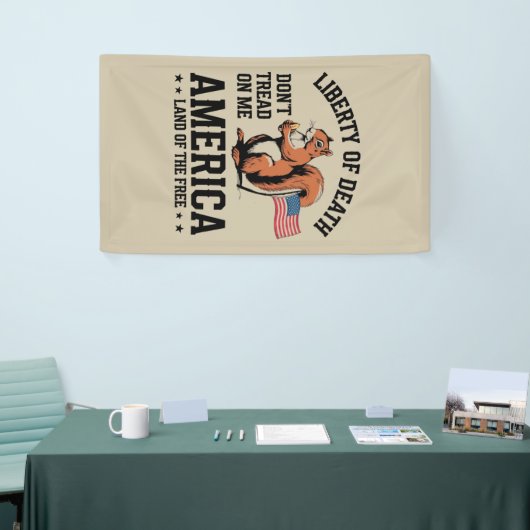 Don't Tread On Me Squirrel Liberty Justice beroemd Spandoek (Beurs)