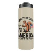 Don't Tread On Me Squirrel Liberty Justice beroemd Thermosbeker (Voorkant)