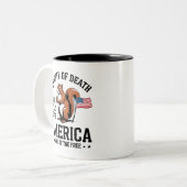 Don't Tread On Me Squirrel Liberty Justice beroemd Tweekleurige Koffiemok (Voorkant links)