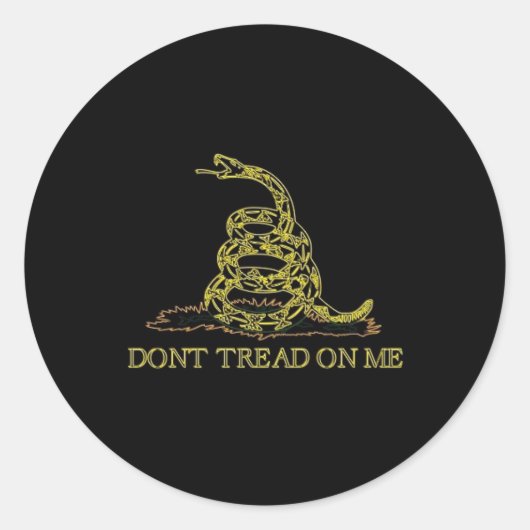 Dont Tread On Me Sticker Rond Zwart (Voorkant)