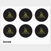 Dont Tread On Me Sticker Rond Zwart (Vel)