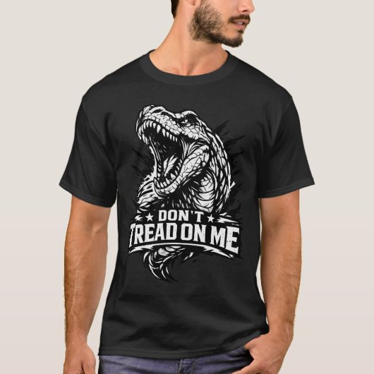 Don't Tread On Me- TRex Bold Tyrannosaurus  T-shirt (Voorkant)