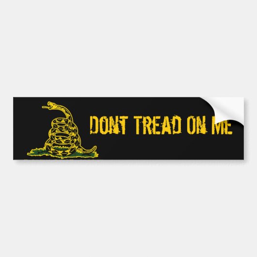 Dont Tread On Me Zwarte Gadsden Bumpersticker (Voorkant)