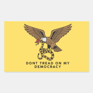 Don't tread on my democracy rechthoekige sticker