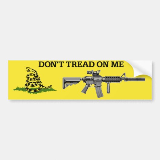 DONT TREAD OP ME AR15 ONDERSTEUNT UW TWEEDE AMENDE BUMPERSTICKER (Voorkant)