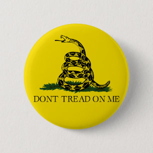 DONT TREAD OP ME, de vlag van Gadsden Ronde Button 5,7 Cm