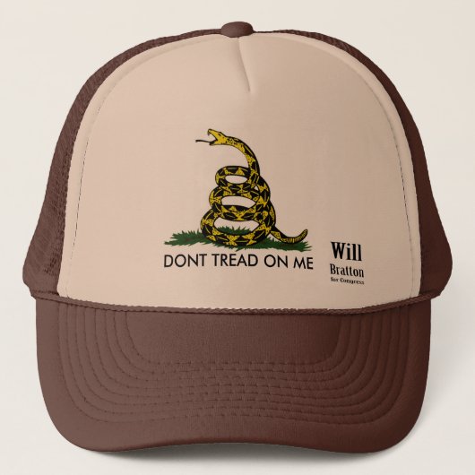 DONT TREAD OP ME, Gadsden Rattler, Will Bratton Trucker Pet (Voorkant)
