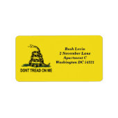 Dont Tread Op Me Gadsden Vlag Custom Etiket (Voorkant)