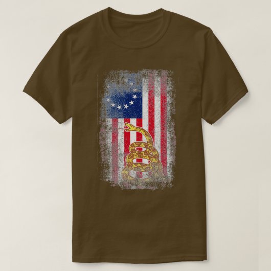 Dont Tread Patriot on me Gadsden slang Flag T-shirt (Design voorkant)