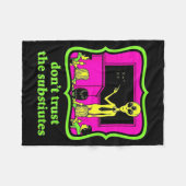 Don't Trust Subtitutes Funny Alien Invasion Teache Fleece Deken (Voorkant (Horizontaal))