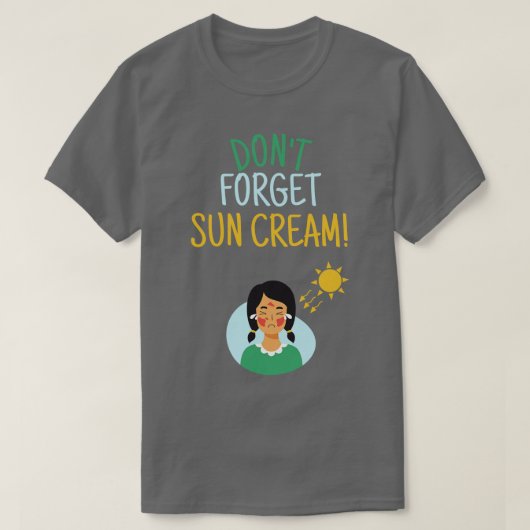 Dont Vergeet Sun Cream UV Awareness UV Safety 6 T-shirt (Design voorkant)