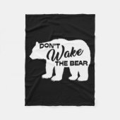 Don't Wake The Bear Funny Bear Silhouette Graphic  Fleece Deken (Voorkant)