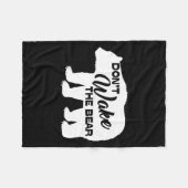 Don't Wake The Bear Funny Bear Silhouette Graphic  Fleece Deken (Voorkant (Horizontaal))