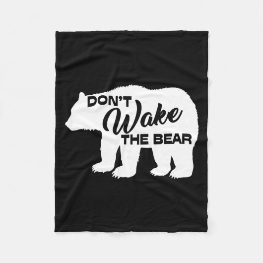 Don't Wake The Bear Funny Bear Silhouette Graphic  Fleece Deken (Voorkant)