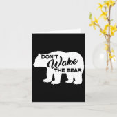 Don't Wake The Bear Funny Bear Silhouette Graphic  Kaart (Gele Bloem)
