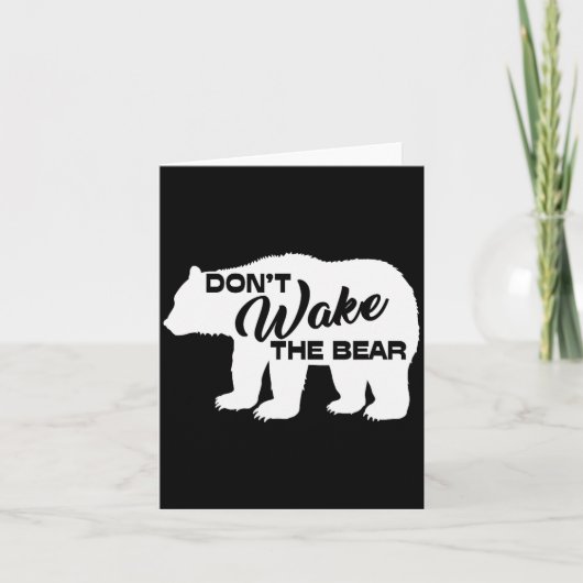 Don't Wake The Bear Funny Bear Silhouette Graphic Kaart (Voorkant)
