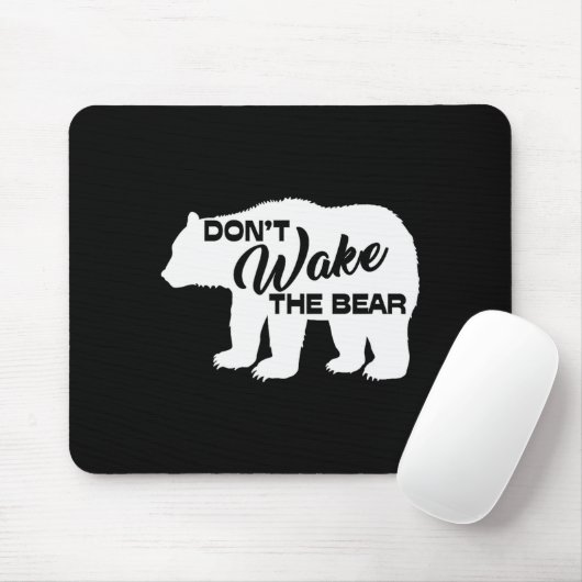Don't Wake The Bear Funny Bear Silhouette Graphic  Muismat (Met muis)
