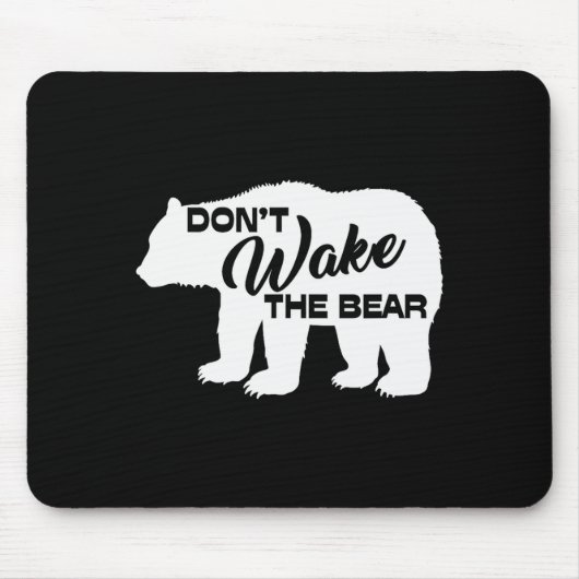 Don't Wake The Bear Funny Bear Silhouette Graphic  Muismat (Voorkant)