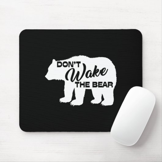 Don't Wake The Bear Funny Bear Silhouette Graphic  Muismat (Met muis)
