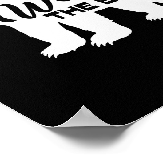 Don't Wake The Bear Funny Bear Silhouette Graphic  Poster (Hoek)