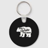 Don't Wake The Bear Funny Bear Silhouette Graphic  Sleutelhanger (Voorkant)
