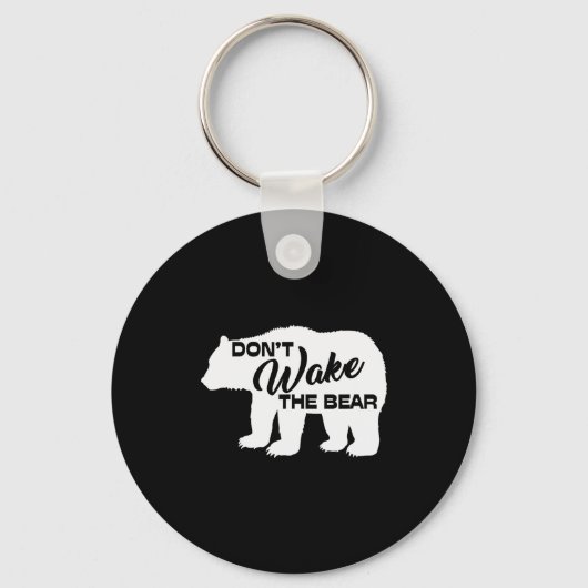 Don't Wake The Bear Funny Bear Silhouette Graphic  Sleutelhanger (Voorkant)