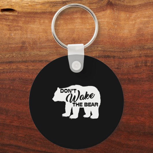 Don't Wake The Bear Funny Bear Silhouette Graphic Sleutelhanger (Voorkant)