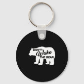 Don't Wake The Bear Funny Bear Silhouette Graphic  Sleutelhanger (Voorkant)