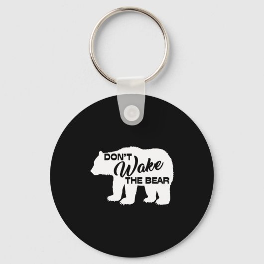 Don't Wake The Bear Funny Bear Silhouette Graphic  Sleutelhanger (Voorkant)