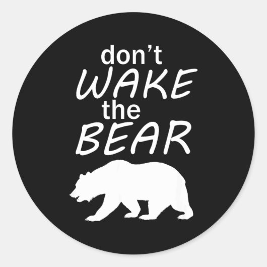 Don't Wake The Bear Survival Camng And Sleeng Ronde Sticker (Voorkant)