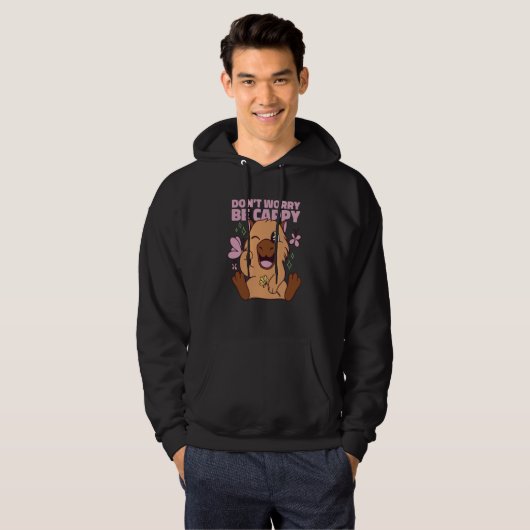 DON'T WORRY BE CAPPY Capybara Capybaras Meme Hoodie (Voorkant volledig)