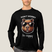 Dont Worry Be Cappy Schattige Capybara Gift Tri-Blend Shirt (Voorkant volledig)