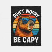 Dont Worry Be Capy Capybara  Fleece Deken (Voorkant)