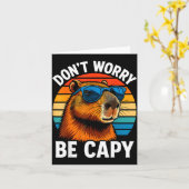 Dont Worry Be Capy Capybara  Kaart (Gele Bloem)