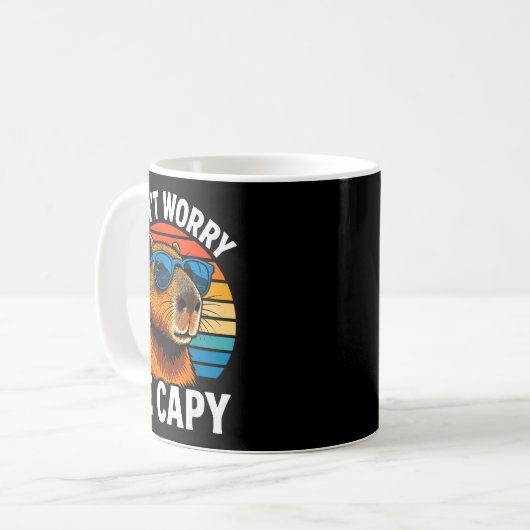 Dont Worry Be Capy Capybara  Koffiemok (Voorkant links)