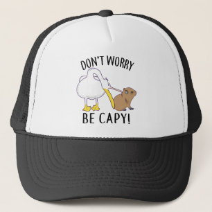 Don't Worry, Be Capy. Capybara Orange Unbothered Trucker Pet