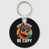 Dont Worry Be Capy Capybara  Sleutelhanger (Voorkant)