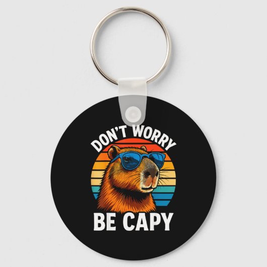 Dont Worry Be Capy Capybara  Sleutelhanger (Voorkant)
