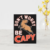 Don't Worry Be Capy Funny Cute Capybara Animal Lov Kaart (Gele Bloem)