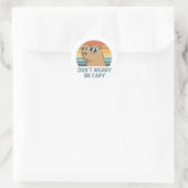 Dont Worry Be Capy Funny Retro Capybara Ronde Sticker (Tas)