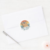 Dont Worry Be Capy Funny Retro Capybara Ronde Sticker (Envelop)